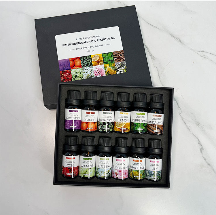 A Set of 12 Water-based essential oils