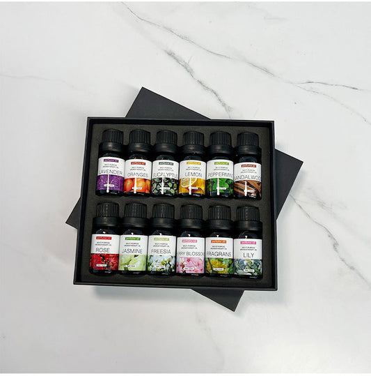 A Set of 12 Water-based essential oils